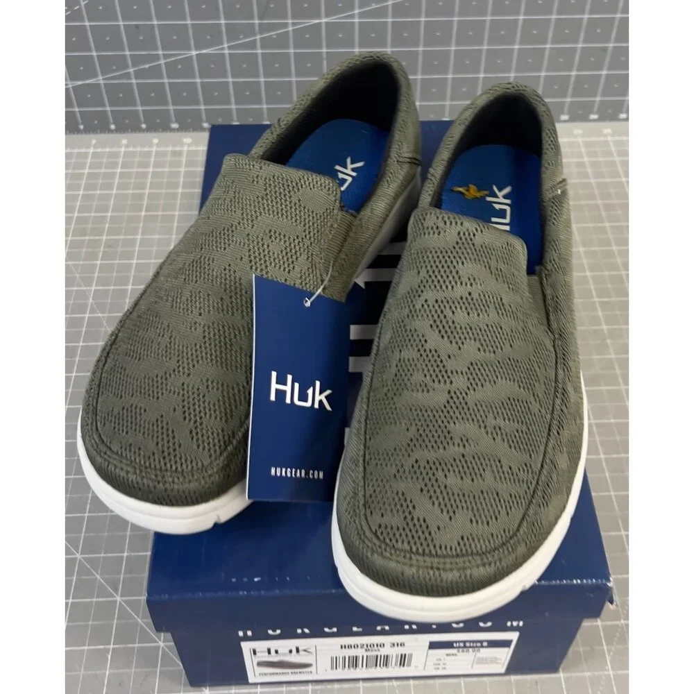 HUK Men's Brewster Slip-On Wet Traction Fishing & Deck Shoes Moss Sz. 8 New~~ - Picture 2 of 13